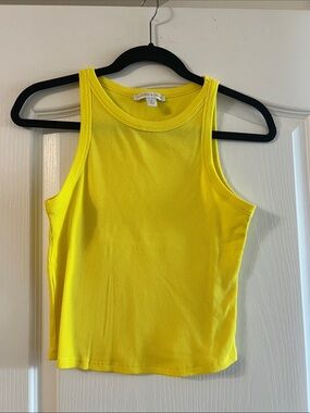 Chelsea & Violet Bright Yellow Ribbed Tank
